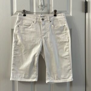White denim Bermuda shorts